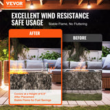 VEVOR Gas Fire Pit Wind Guard for Square Fire Table, 595 x 190 x 165 mm Clear Tempered Wind Guard for Firepits, 8mm Thick Square Glass Shield, Glass