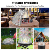 VEVOR Firepit Spark Screen Lid, 36" Diameter, Outdoor Firepit Ring Cover Round Accessories, Fire Pit Metal Cover, Easy-Opening Stainless Steel Fire