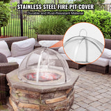 VEVOR Firepit Spark Screen Lid, 30" Diameter, Outdoor Firepit Ring Cover Round Accessories, Fire Pit Metal Cover, Easy-Opening Stainless Steel Fire