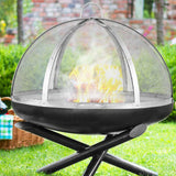VEVOR Firepit Spark Screen Lid, 30" Diameter, Outdoor Firepit Ring Cover Round Accessories, Fire Pit Metal Cover, Easy-Opening Stainless Steel Fire
