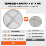 VEVOR Fire Pit Spark Screen Round 27", Reinforced Heavy Duty Steel Metal Cover, Outdoor Firepit Lid, Easy-Opening Top Screen Covers Round with Ring