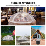 VEVOR Fire Pit Spark Screen Round 36", Reinforced Heavy Duty Steel Metal Cover, Outdoor Firepit Lid, Easy-Opening Top Screen Covers Round with Ring
