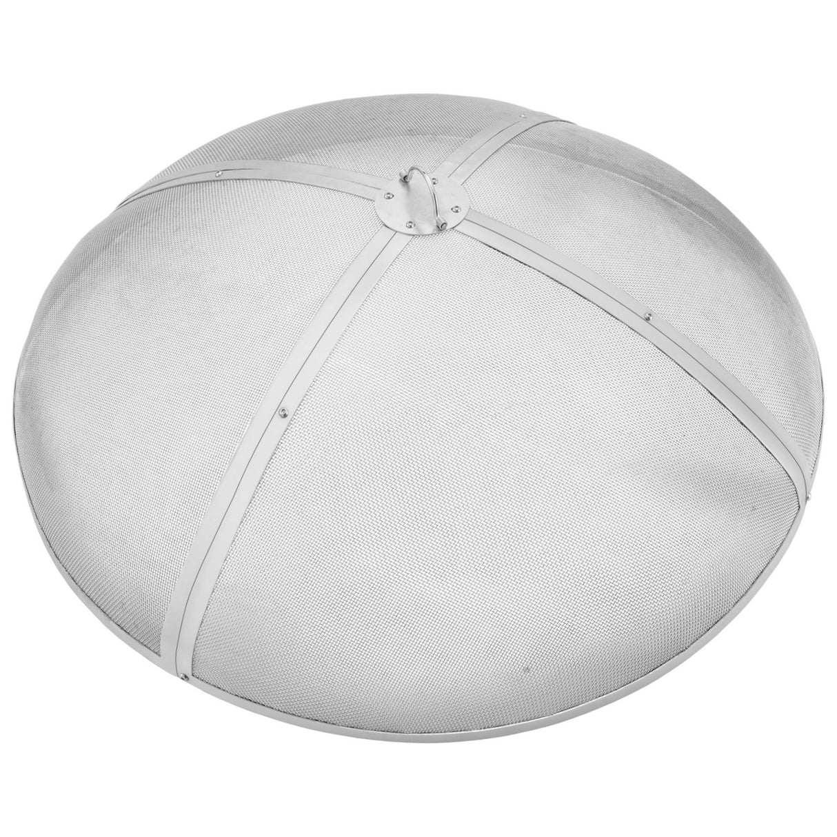 VEVOR Fire Pit Spark Screen Round 36", Reinforced Heavy Duty Steel Metal Cover, Outdoor Firepit Lid, Easy-Opening Top Screen Covers Round with Ring