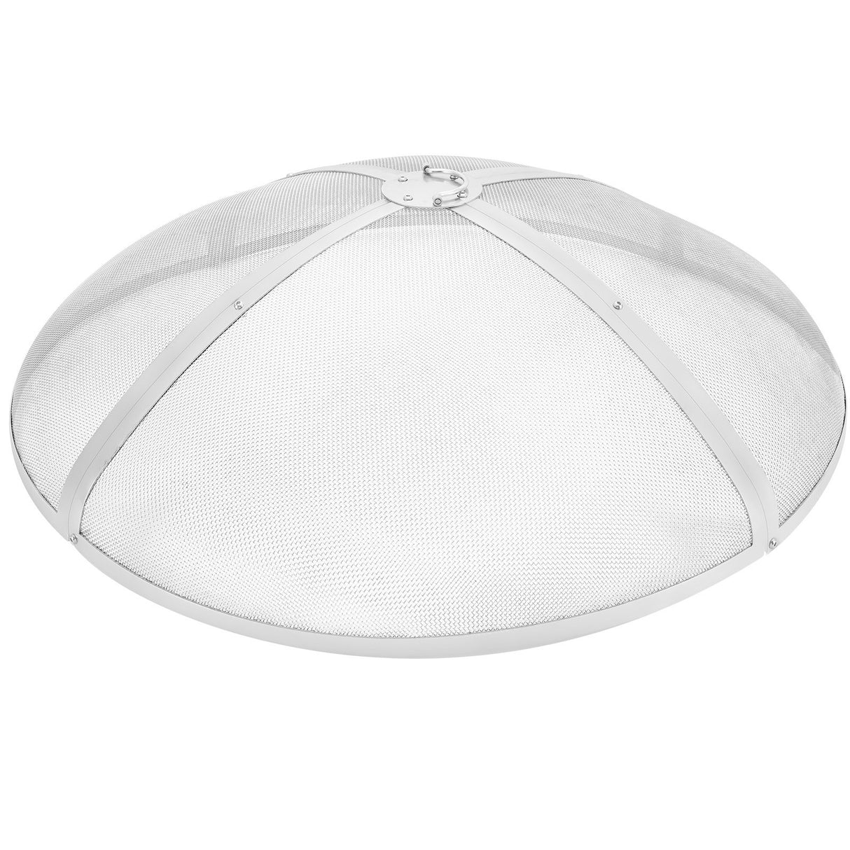 VEVOR Fire Pit Spark Screen Round 30", Reinforced Heavy Duty Steel Metal Cover, Outdoor Firepit Lid, Easy-Opening Top Screen Covers Round with Ring