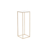 2PCS 31.5inch/80cm High Wedding Flower Stand, With Acrylic Laminate,Metal Vase Column Geometric Centerpiece Stands, Gold Rectangular Floral Display Rack for Events Reception, Party Decoration - Extra Image