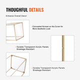 VEVOR 10PCS 31.5inch/80cm High Wedding Flower Stand, With Acrylic Laminate,Metal Vase Column Geometric Centerpiece Stands, Gold Rectangular Floral