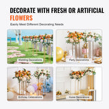 4PCS Gold Metal Column Wedding Flower Stand, 23.6inch /60cm High With Metal Laminate, Vase Geometric Centerpiece Stands, Cylindrical Floral Display Rack for Events Reception, Party Road Leads