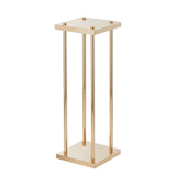 4PCS Gold Metal Column Wedding Flower Stand, 23.6inch /60cm High With Metal Laminate, Vase Geometric Centerpiece Stands, Cylindrical Floral Display Rack for Events Reception, Party Road Leads