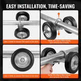 VEVOR Sliding Gate Kit 6” Heavy Duty Rolling Hardware for Door 600 lbs Load - Rear View