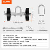 VEVOR Sliding Gate Kit 6” Heavy Duty Rolling Hardware for Door 600 lbs Load - Close-Up Angle