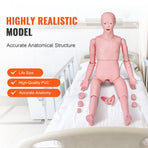 Nursing Training Manikin, Male Life Size Demonstration Human Manikin for Nursing Training, Multifunctional Education Teaching Model Supplies, PVC Anatomical Mannequin Body Care Simulator Model