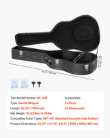 VEVOR Acoustic?Guitar Hard Case 1100 mm With Lock?Key?And for Acoustic Guitar