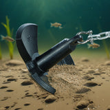 VEVOR River Anchor 30LB Boat Anchor Cast Iron Black Vinyl-Coated Mushroom Anchor - Low Angle