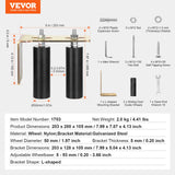 VEVOR Sliding Gate Kit 6??Rolling Hardware with L-Bracket Adjustable for Door - Close-Up Angle