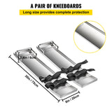 VEVOR Concrete Knee Boards 70cm x 20cm Slider Knee Boards, Kneeler Board Stainless Steel Kneeboards, Concrete Sliders Pair Moving Sliders, with Concrete Board Straps for Cement and Concrete Finishi - Side View