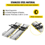 VEVOR Concrete Knee Boards 70cm x 20cm Slider Knee Boards, Kneeler Board Stainless Steel Kneeboards, Concrete Sliders Pair Moving Sliders, with Concrete Board Straps for Cement and Concrete Finishi - Top-Down View