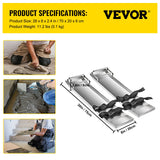 VEVOR Concrete Knee Boards 70cm x 20cm Slider Knee Boards, Kneeler Board Stainless Steel Kneeboards, Concrete Sliders Pair Moving Sliders, with Concrete Board Straps for Cement and Concrete Finishi - Close-Up Angle