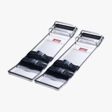 VEVOR Concrete Knee Boards Stainless Steel, 28'' x 8'' Concrete Sliders, Knee Boards For Concrete, Concrete Knee Pads Pair Moving Sliders, with Board Straps for Cement and Concrete Finishing - Low Angle