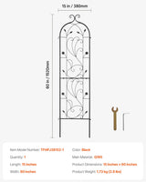 VEVOR Metal Garden Trellis for Climbing Plant Support 60 x 15 in Rustproof