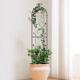 VEVOR Metal Garden Trellis for Climbing Plant Support 60 x 15 in Rustproof - Low Angle