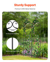 VEVOR 2 Packs Metal Garden Trellis for Climbing Plant Support 60x15 in Rustproof - Front View