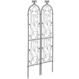 VEVOR 2 Packs Metal Garden Trellis for Climbing Plant Support 60x15 in Rustproof