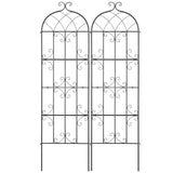 VEVOR 2 Packs Metal Garden Trellis for Climbing Plant Support 71x20 in Rustproof