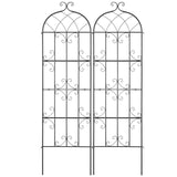 VEVOR 2 Packs Metal Garden Trellis for Climbing Plant Support 71x20 in Rustproof