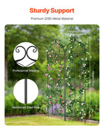 VEVOR 2 Packs Metal Garden Trellis for Climbing Plant Support 71x20 in Rustproof