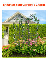 VEVOR 2 Packs Metal Garden Trellis for Climbing Plant Support 71x20 in Rustproof - Side View