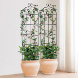 VEVOR 2 Packs Metal Garden Trellis for Climbing Plant Support 71x20 in Rustproof - Low Angle