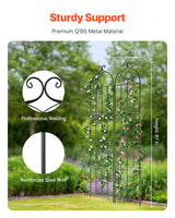 VEVOR 2 Packs Metal Garden Trellis for Climbing Plant Support 87x20 in Rustproof - Front View