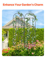 VEVOR 2 Packs Metal Garden Trellis for Climbing Plant Support 87x20 in Rustproof - Side View