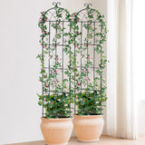 VEVOR 2 Packs Metal Garden Trellis for Climbing Plant Support 87x20 in Rustproof - Low Angle