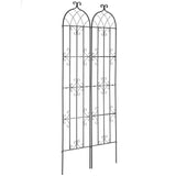 VEVOR 2 Packs Metal Garden Trellis for Climbing Plant Support 87x20 in Rustproof
