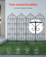 VEVOR 4 Packs Metal Garden Trellis for Climbing Plant Support 71x20 in Rustproof - Top-Down View