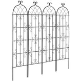 VEVOR 4 Packs Metal Garden Trellis for Climbing Plant Support 71x20 in Rustproof