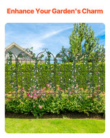 4 Packs Metal Garden Trellis for Climbing Plant Support 71x20 in Rustproof - Side View