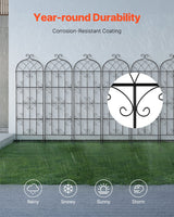 4 Packs Metal Garden Trellis for Climbing Plant Support 71x20 in Rustproof - Top-Down View