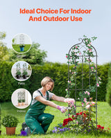 4 Packs Metal Garden Trellis for Climbing Plant Support 71x20 in Rustproof - Rear View