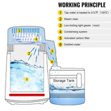 VEVOR Water Distiller Purifier Pure Water Distiller Filters Water Distillation 4L Internal Stainless Steel with Collection Bottle - Extra Image