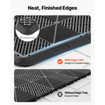 Transition Edge Kit, 11-Piece, Durable Straight Garage Floor Edging, PP Material, Easy Installation, Edge Protection for Wet Area Restaurant Pool, Only Compatible with Drainage Mats, Black