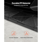 Transition Edge Kit, 11-Piece, Durable Straight Garage Floor Edging, PP Material, Easy Installation, Edge Protection for Wet Area Restaurant Pool, Only Compatible with Drainage Mats, Black