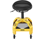 VEVOR Rolling Garage Stool, 300LBS Capacity, Adjustable Height from 24 in to 28.7 in, Mechanic Seat with 360-degree Swivel Wheels and Tool Tray, for Workshop, Auto Repair Shop, Yellow - Extra Image