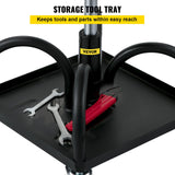 VEVOR Rolling Garage Stool 300LBS Adjustable Mechanic Work Shop Seat w/Casters - Top-Down View