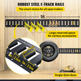 VEVOR E Track Tie Down Rail Kit 30PCs 1.52m E Track Rails Enclosed Cargo Trailer