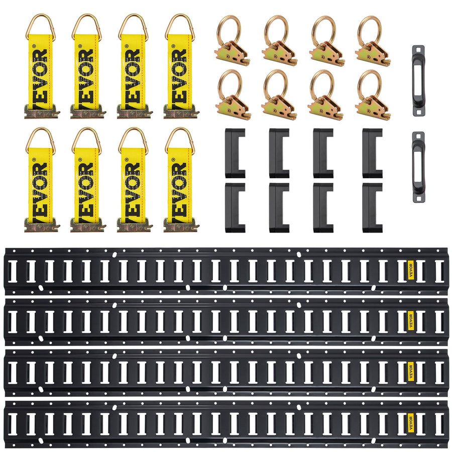 VEVOR E Track Tie Down Rail Kit 30PCs 1.52m E Track Rails Enclosed Cargo Trailer