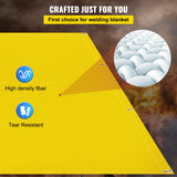 VEVOR 8 x 10 Ft Welding Blanket Gold Fiberglass Blanket Portable Fiberglass Fire Retardant Blanket Welding Mat Welding Fireproof Thermal Resistant Insulation With Carry Bag - Rear View