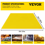 VEVOR 8 x 10 Ft Welding Blanket Gold Fiberglass Blanket Portable Fiberglass Fire Retardant Blanket Welding Mat Welding Fireproof Thermal Resistant Insulation With Carry Bag - Close-Up Angle