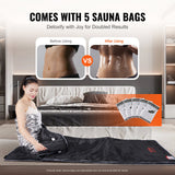 VEVOR Sauna Blanket for Detoxification, Portable Far Infrared Sauna for Home, Oxford Sauna Bag w/ Arm Holes & Carbon Fiber Heating, 1-6 Level